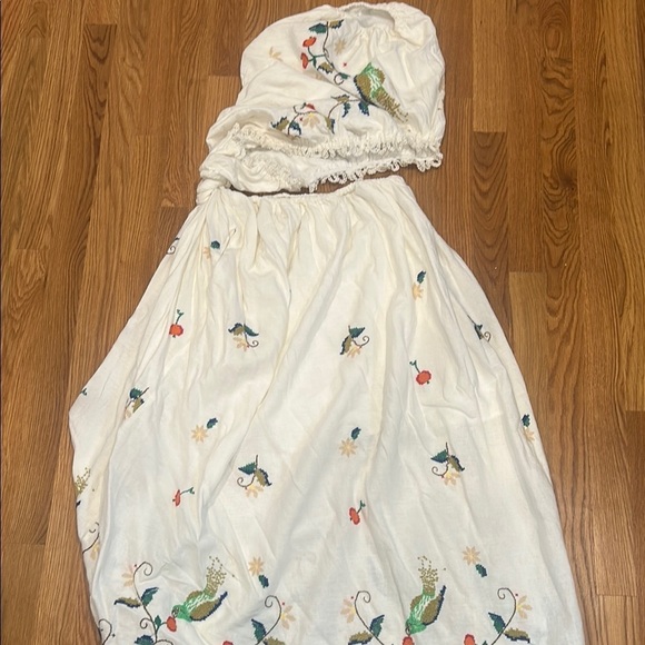 FARM Rio Cream Sleeveless embroidered Pitanga Embroidery Maxi Dress large - Picture 10 of 10